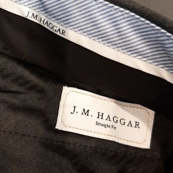Haggar Straight Fit Charcoal Dress Pants NWT - Picture 6 of 11